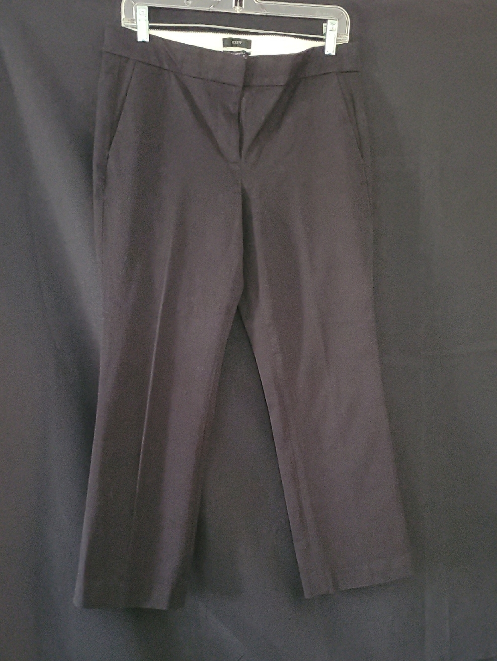 J. Crew Campbell Black Cropped Flat Front Chino Pants